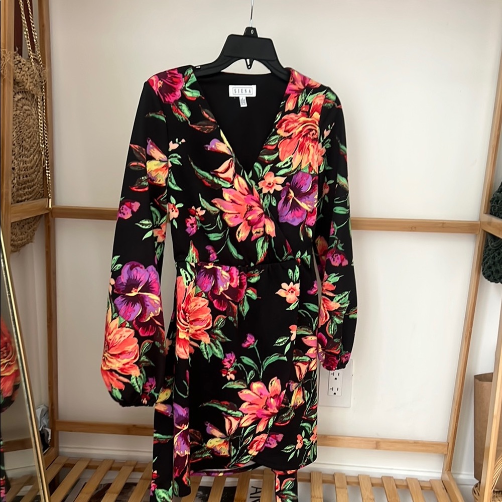 Floral Black Dress